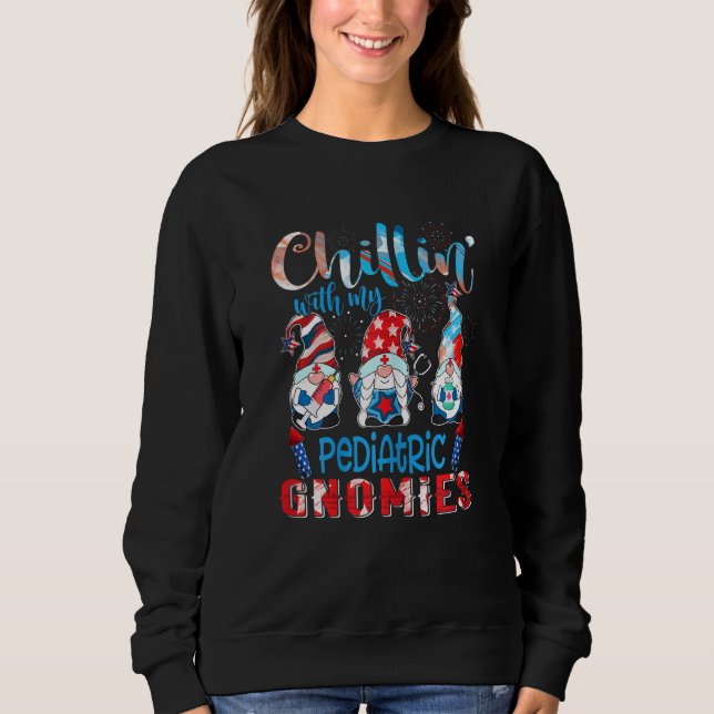 Sweatshirt Femmes Chillin Avec Mes Gnomes Pédiatriques 4ème D (Devant)