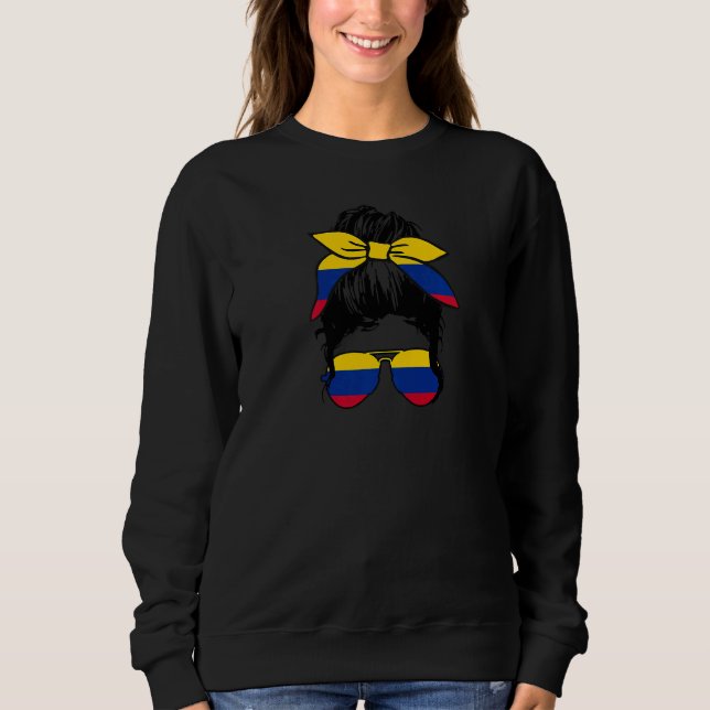 Sweatshirt Femmes Colombie Colombienne Drapeau Pride Fille Hi (Devant)