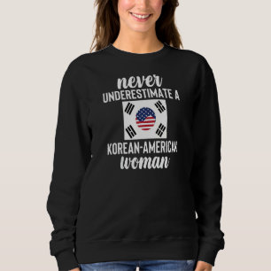 Sweatshirt Femmes Demi-Américaines Demi-Coréennes Racines Usa