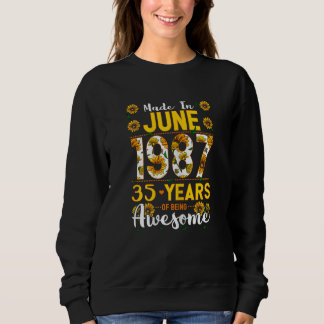 Sweatshirt Femmes Fabriquées En Juin 1987 35 Ans 35 Ans