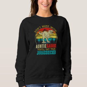 Sweatshirt Femmes Fun Femmes Rétro Auntiesaurus Dinosaur Rex