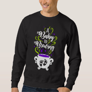 Sweatshirt Femmes Halloween Grossesse Faire-part Un bébé est