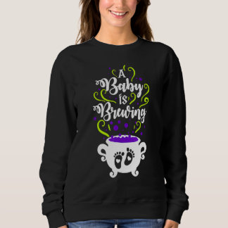 Sweatshirt Femmes Halloween Grossesse Faire-part Un bébé est