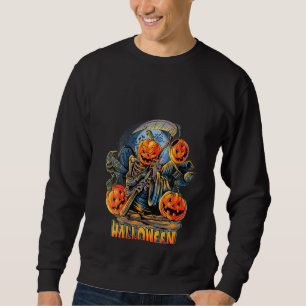 Sweatshirt Femmes Halloween Jack O'Lantern Citrouille Grim Re