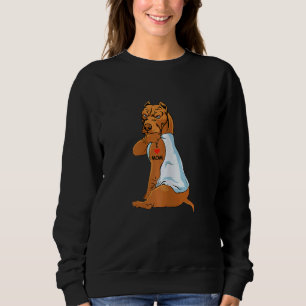 Sweatshirt Femmes J'Aime Maman Tatouage Pitbull Maman Chien F