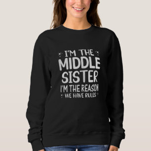 Sweatshirt Femmes Je suis la soeur du milieu Je suis la raiso