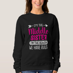 Sweatshirt Femmes Je suis la soeur du milieu Je suis la raiso