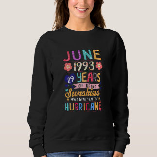 Sweatshirt Femmes Juin 1993 29 Ans D'Être Formidable Floral