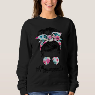 Sweatshirt Femmes Mawmaw Vie Messager Cheveux Bun Floral Femm