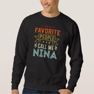 Sweatshirt FEMMES Mes Gens Favoris M'Appelent Nina Retro Moth