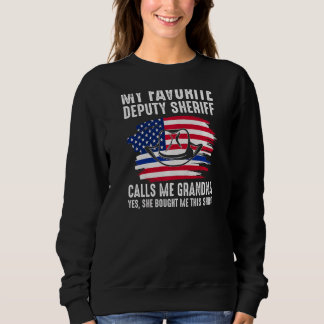 Sweatshirt Femmes Mon Sheriff Adjoint Me Appelle Grand-Mère A