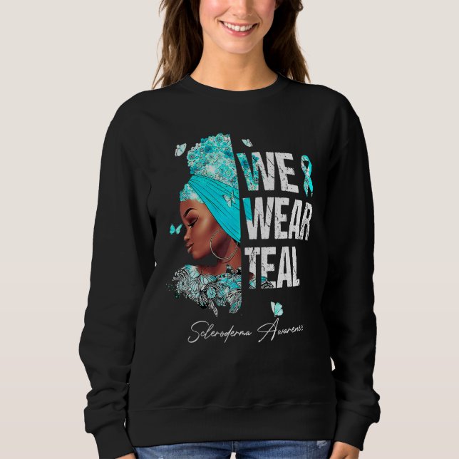 Sweatshirt Femmes noires Nous portons une sensibilisation Tur (Devant)