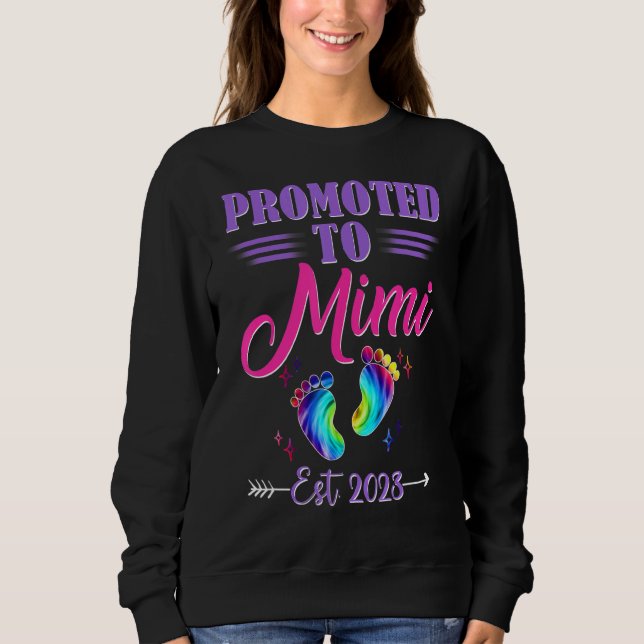 Sweatshirt Femmes Promues À Mimi 2023 Tie Dye Nouvelle Maman (Devant)
