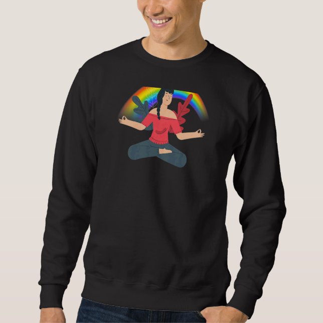 Sweatshirt Femmes Rainbow Purple Yoga (Devant)