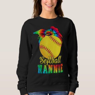 Sweatshirt Femmes Softball Nannie Tie Dye Softball Mère