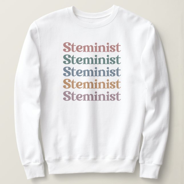 Sweatshirt Femmes Stéménistes Rétro Dans STEM (Design devant)