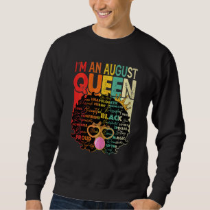 Sweatshirt Femmes Vintage Melanin Afro August Queen Black Son