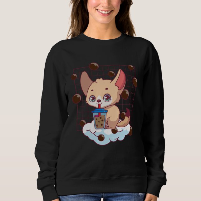Sweatshirt Fennec Fox Bubble Tea Fennec Fox  Fennec Foxes (Devant)