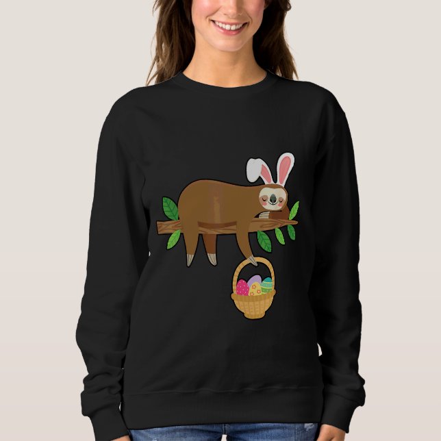 Sweatshirt Fente de Pâques avec Pâques lapin lapin Panier d'o (Devant)