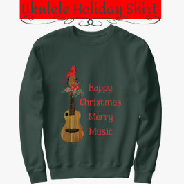 Sweatshirt Festive Ukulele Joyeux Noël Merry Music Sweats