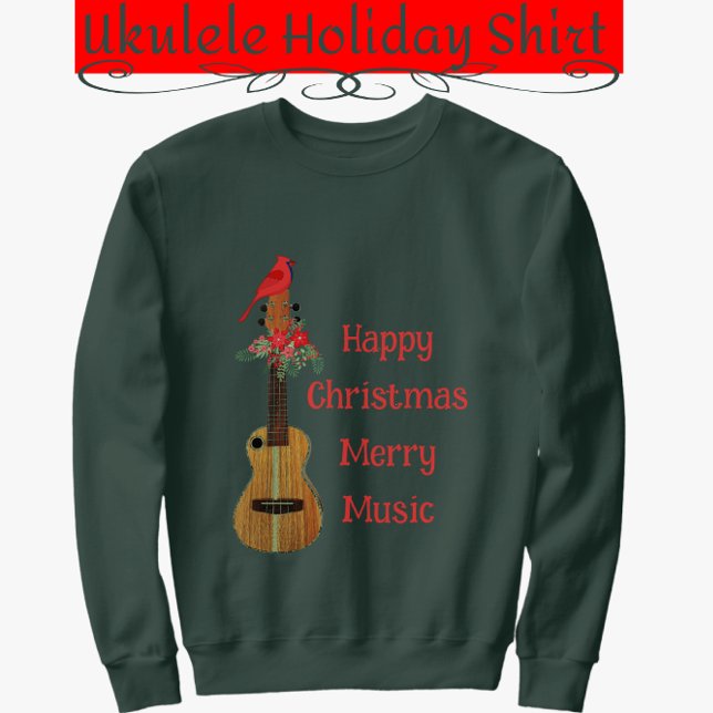 Sweatshirt Festive Ukulele Joyeux Noël Merry Music Sweats (Créateur téléchargé)