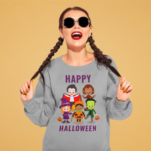 Sweatshirt Fête de costumes mignons pour enfants à Halloween
