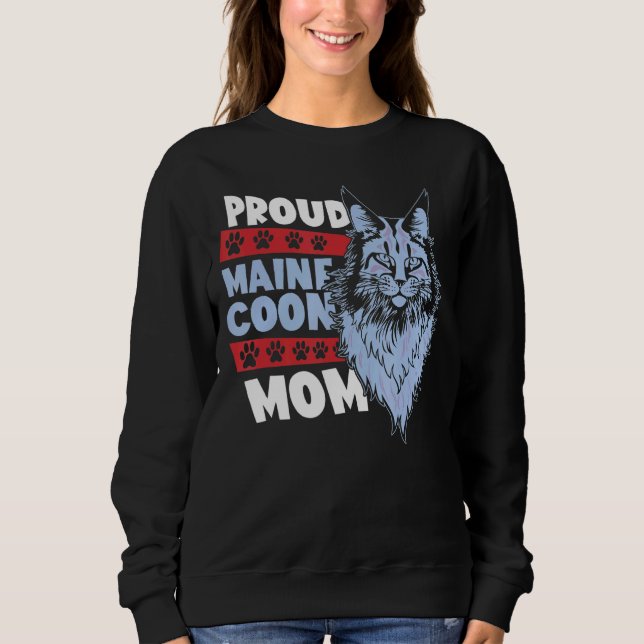 Sweatshirt Fête des mères Chat Fier Maine Coon Mama (Devant)