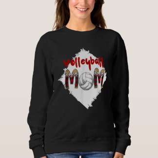 Sweatshirt Fête des mères de maman de volleyball Leopard Ball
