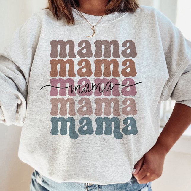 Sweatshirt Fête des mères de maman retro Stacked (Créateur téléchargé)