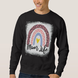 Sweatshirt Fête des mères Maman Vie Leopard Arc-en-ciel Mama 