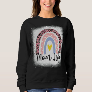 Sweatshirt Fête des mères Maman Vie Leopard Arc-en-ciel Mama 