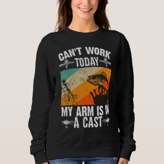 Sweatshirt Fête des pères de pêche Je ne peux pas travailler