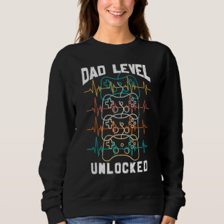 Sweatshirt Fête des pères homme niveau papa jeu déverrouillé