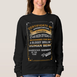 Sweatshirt Fête des pères Mens Pour Papa Certificate Grandpop