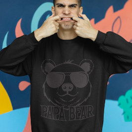 Sweatshirt Fête des pères | Ours Pa | Black ON Black Modern