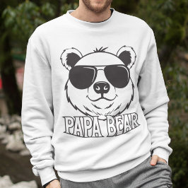 Sweatshirt Fête des pères | Ours Pa | Blanc noir moderne