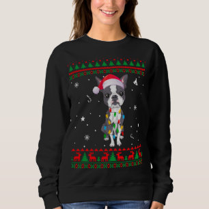 Sweatshirt Feu de Noël moche doux lumières de Noël Boston Ter