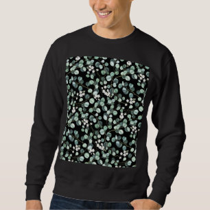 Sweatshirt Feuilles de l'Eucalyptus : Motif de fleurs blanche