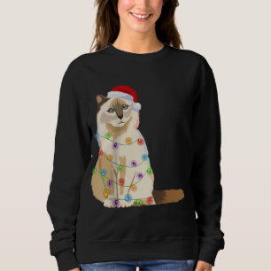 Sweatshirt Feux de Noël Birman Cat Noël Amoureux des chats Pè