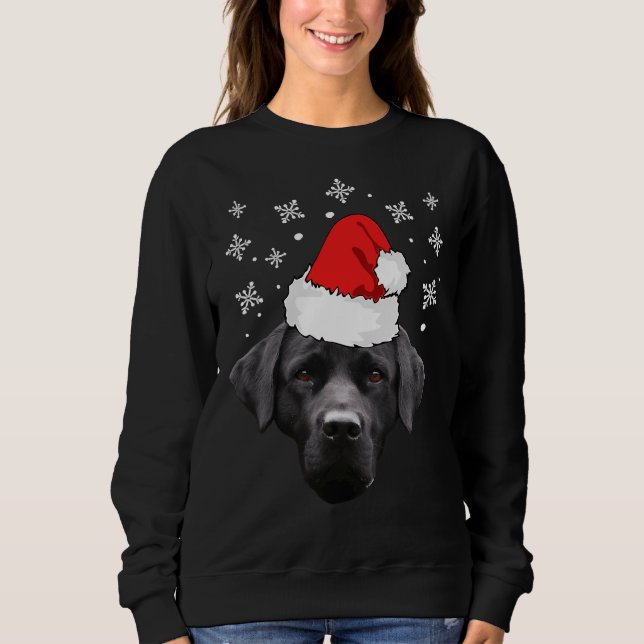 Sweatshirt Feux de Noël Black Labrador Retriever Chien (Devant)