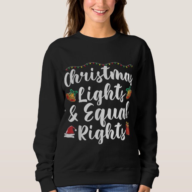 Sweatshirt Feux de Noël et égalité des droits (Devant)