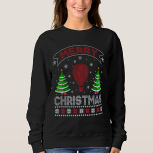 Sweatshirt Feux de Noël Hommes Femmes Hot Air Balloon Vilain