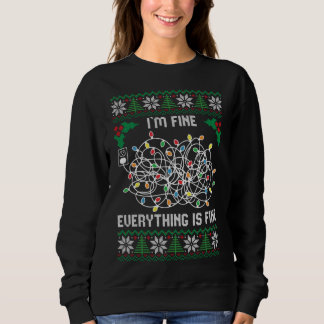 Sweatshirt Feux de Noël Je vais bien Tout va bien laide
