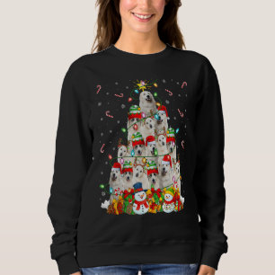 Sweatshirt Feux de Noël Père Noël Grand Pyrénées Chien Noël T