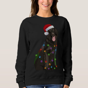 Sweatshirt Feux de Noël Retriever à revêtement plat Xmas Chie