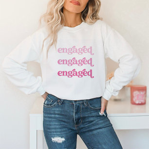 Sweatshirt Fiancé   Boho Pink Gradient Texte