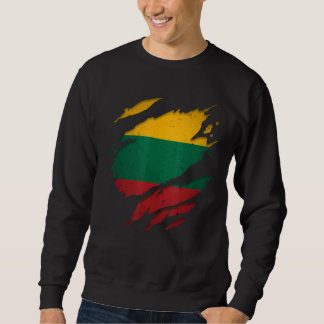 Sweatshirt Fier drapeau lituanien déchiré Lituanie