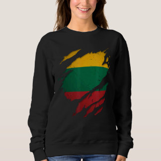 Sweatshirt Fier drapeau lituanien déchiré Lituanie