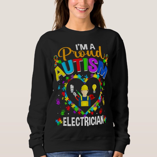 Sweatshirt Fier Electricien Sensibilisation sur l'autisme Aim (Devant)