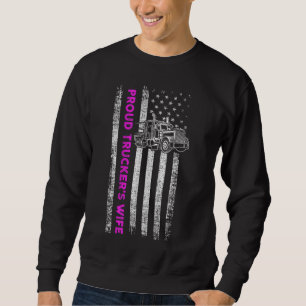 Sweatshirt Fier Femme de camion - Patriotic Truck Driver Amer